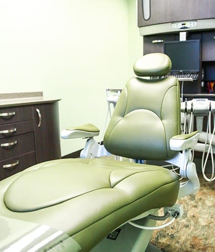 Dental treatment room where dental chekcups and teeth cleanings for kids are provided