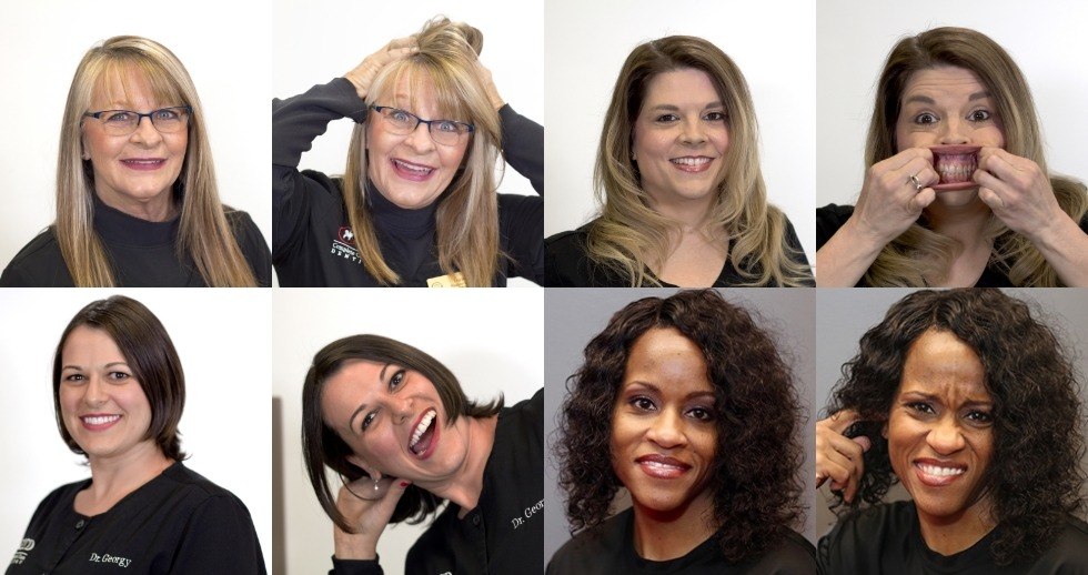 team members headshots being silly