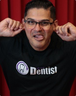 Glenpool Oklahoma dentist Parnham Patrick Mohanna D D S F I C O I D I C O I making funny face