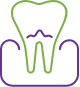 Animated tooth with receding gums represneting periodontal therapy