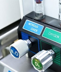Closeup of equipment for nitrous oxide sedation in Glenpool